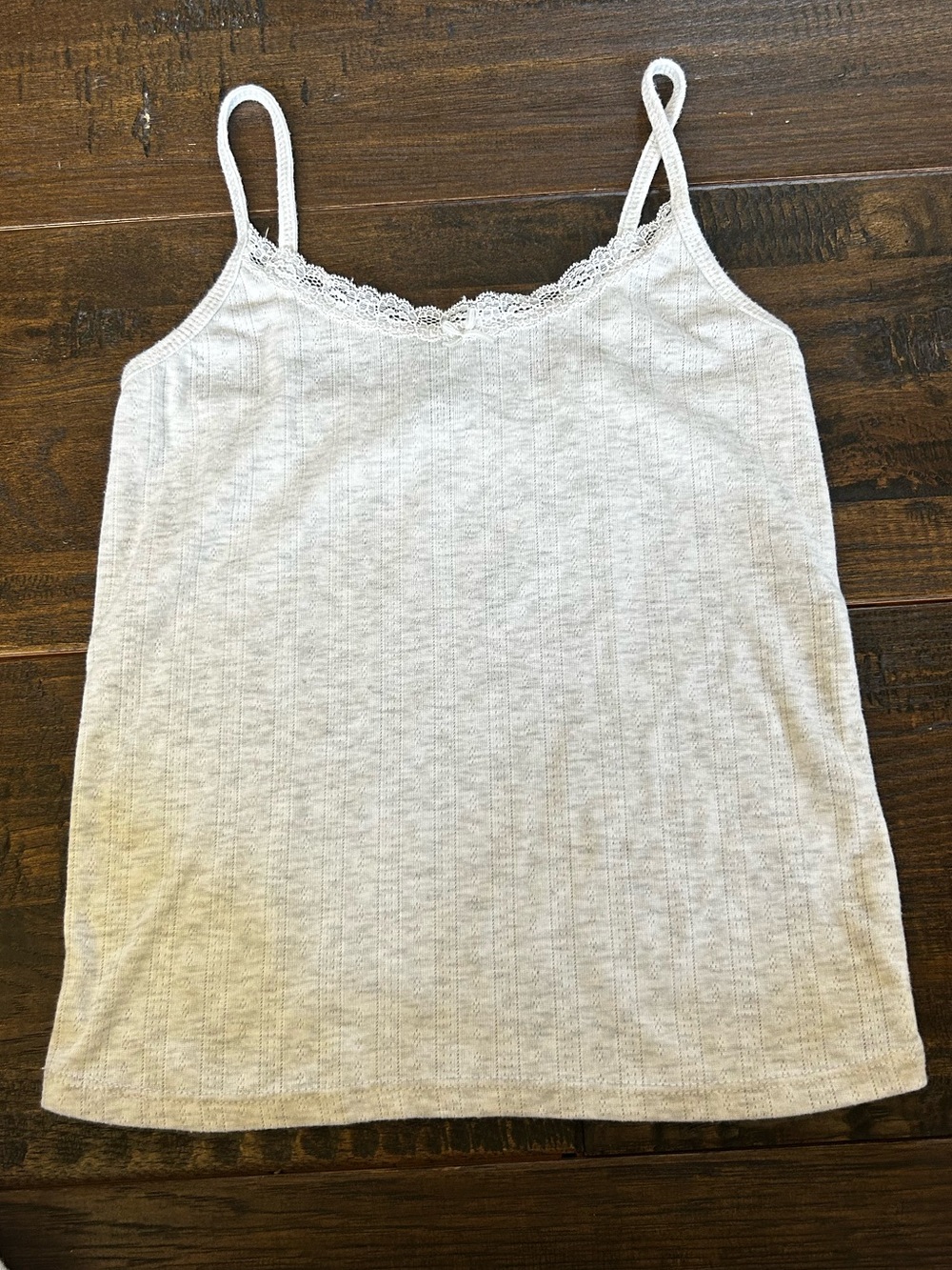 wild fable Light Grey Lace-Trim Ribbed Cami